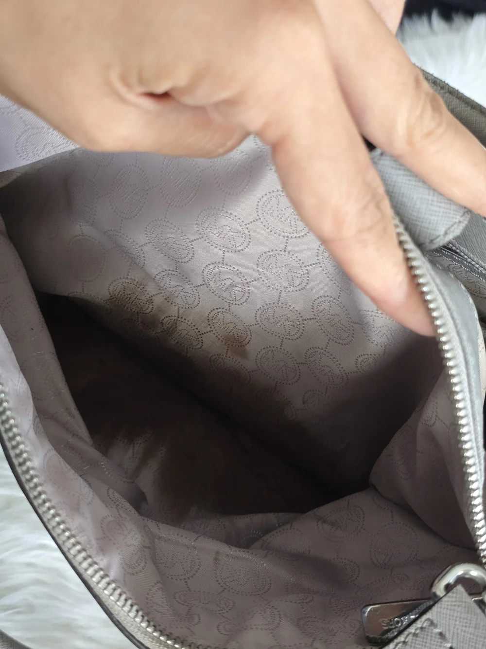Michael Kors Taupe Saffiano Leather Satchel with Wallet